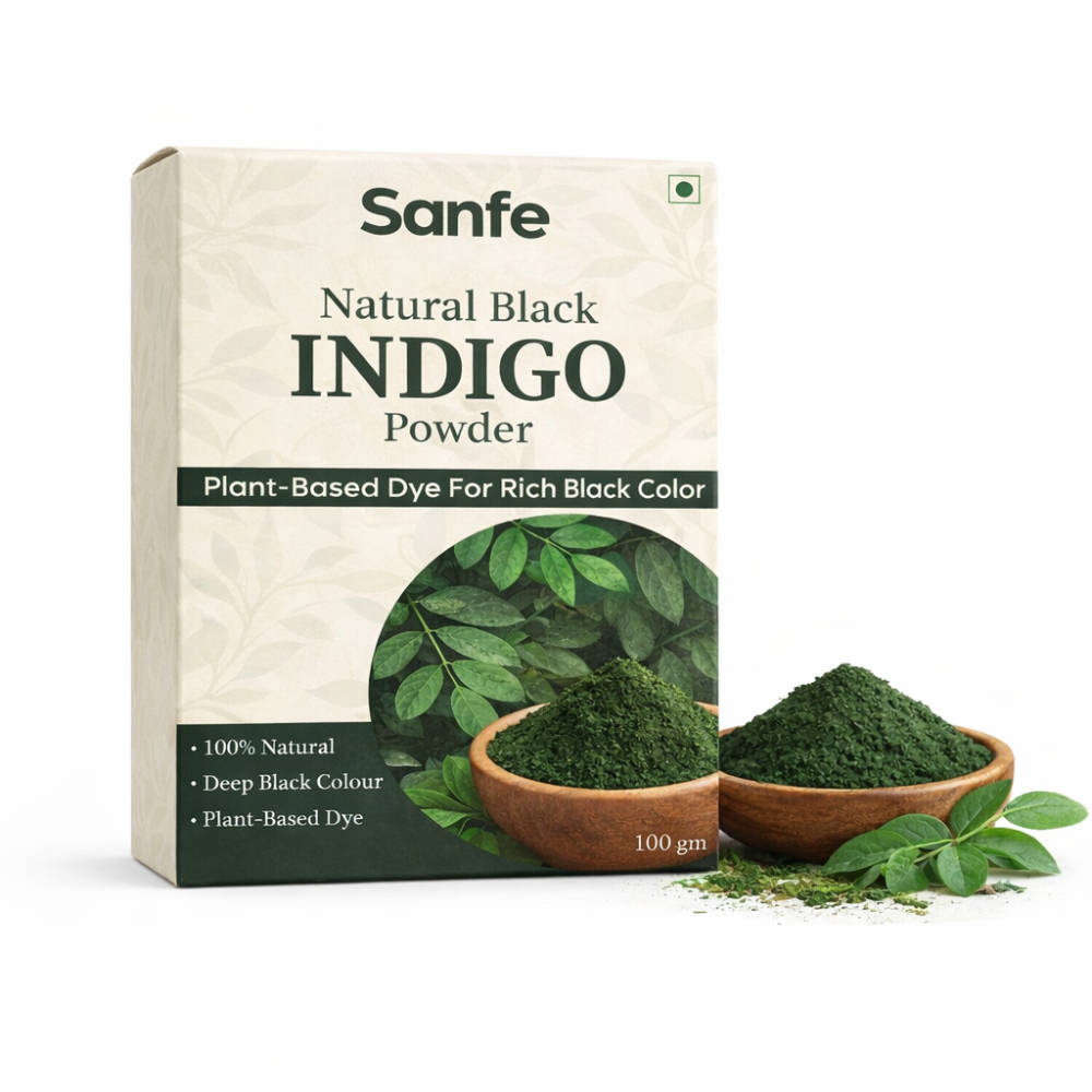 Sanfe Natural Black Indigo Powder For Grey Hair Coverage