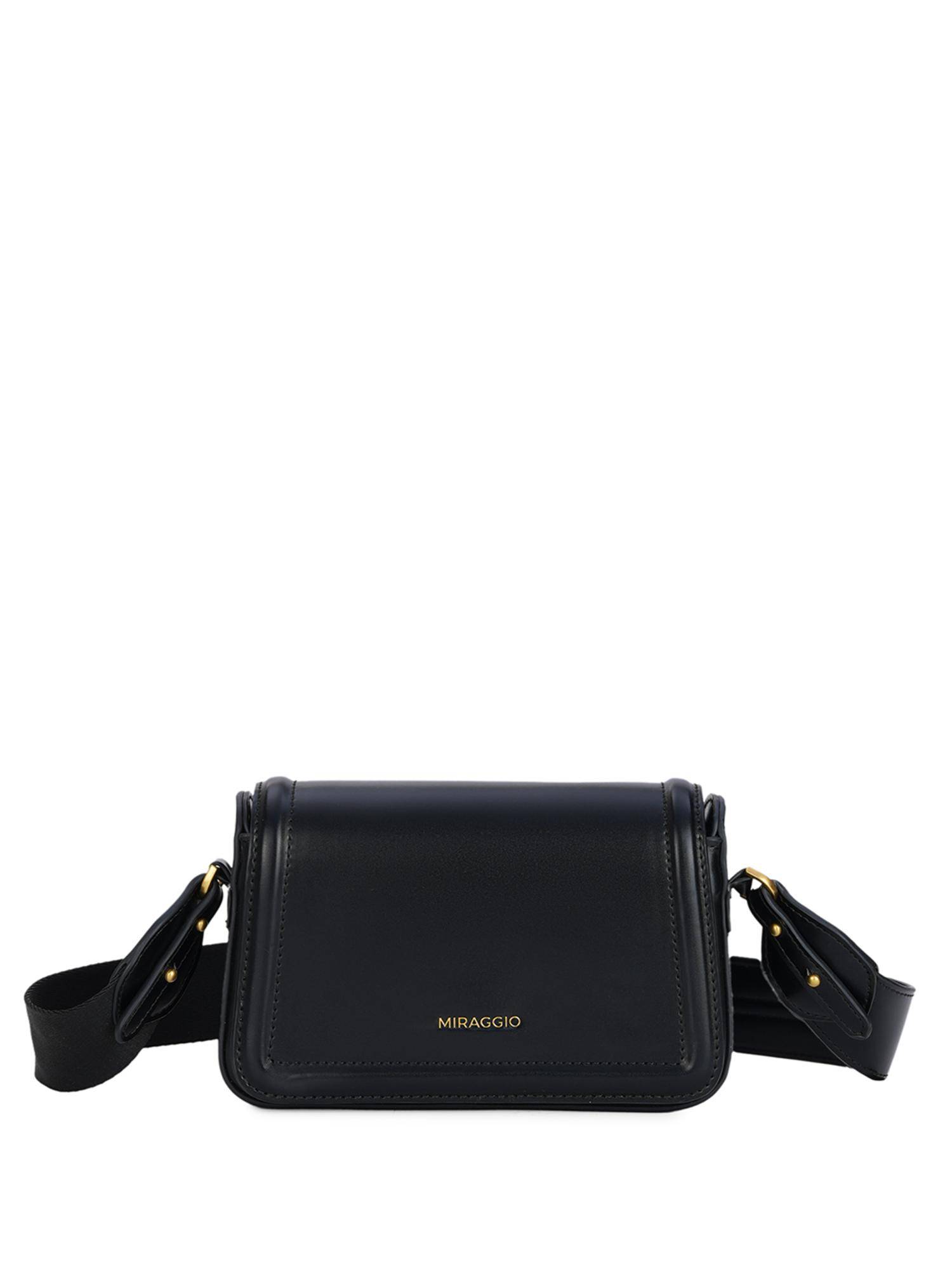 MIRAGGIO Berry Crossbody Adjustable Stap Sling Bag - Black (M)