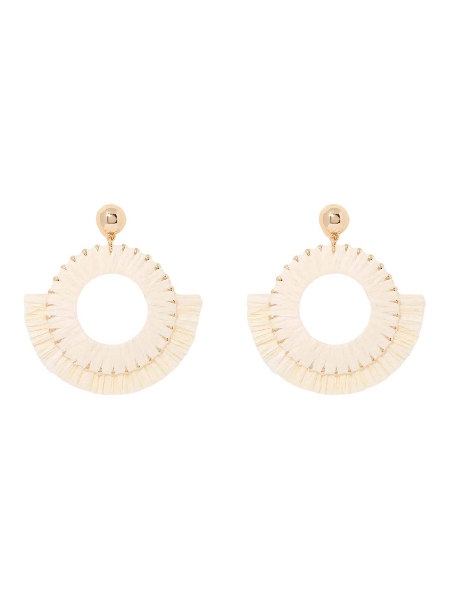 Forever New Zoe Cream Woven Drop Earrings