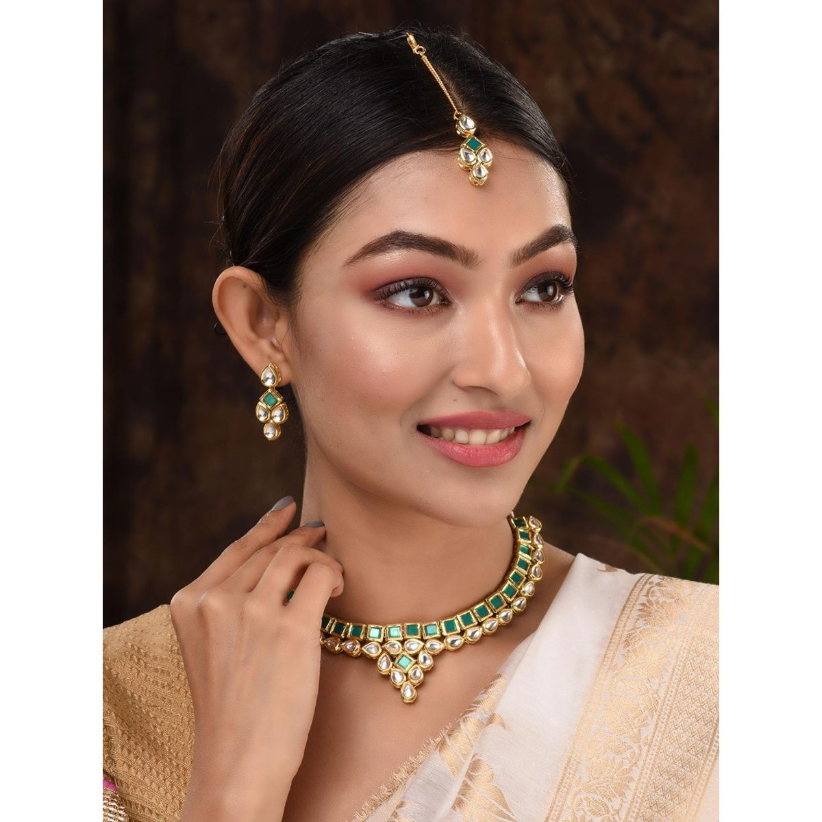 Buy White Bead Kundan Layered Necklace and Set online-KARAGIRI | FESTIVE  SALE – Karagiri Global
