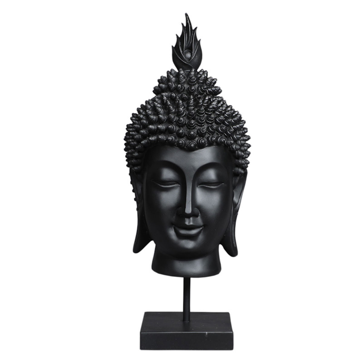 Tansha Quo Buddh Head With Black Stand Decorative Showpiece 45.5 Cm