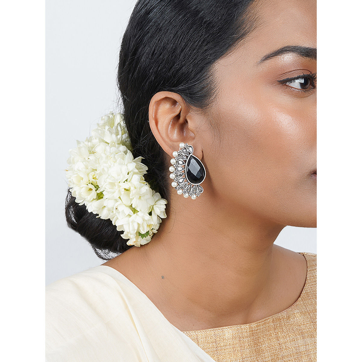 Teejh Mahir black Silver Oxidised Earrings Buy Teejh Mahir black