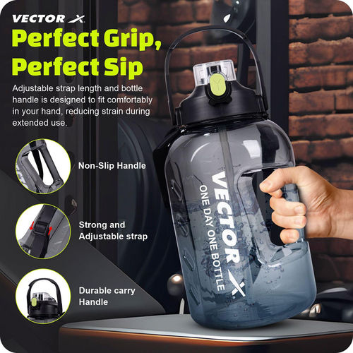 Buy Vector X One Day Gallon Sipper Water Bottle 3 Litre Black Online