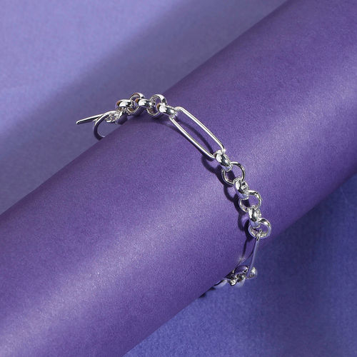 Accessorize London 925 Pure Sterling St Silver Plated Belcher Bracelet For  Women