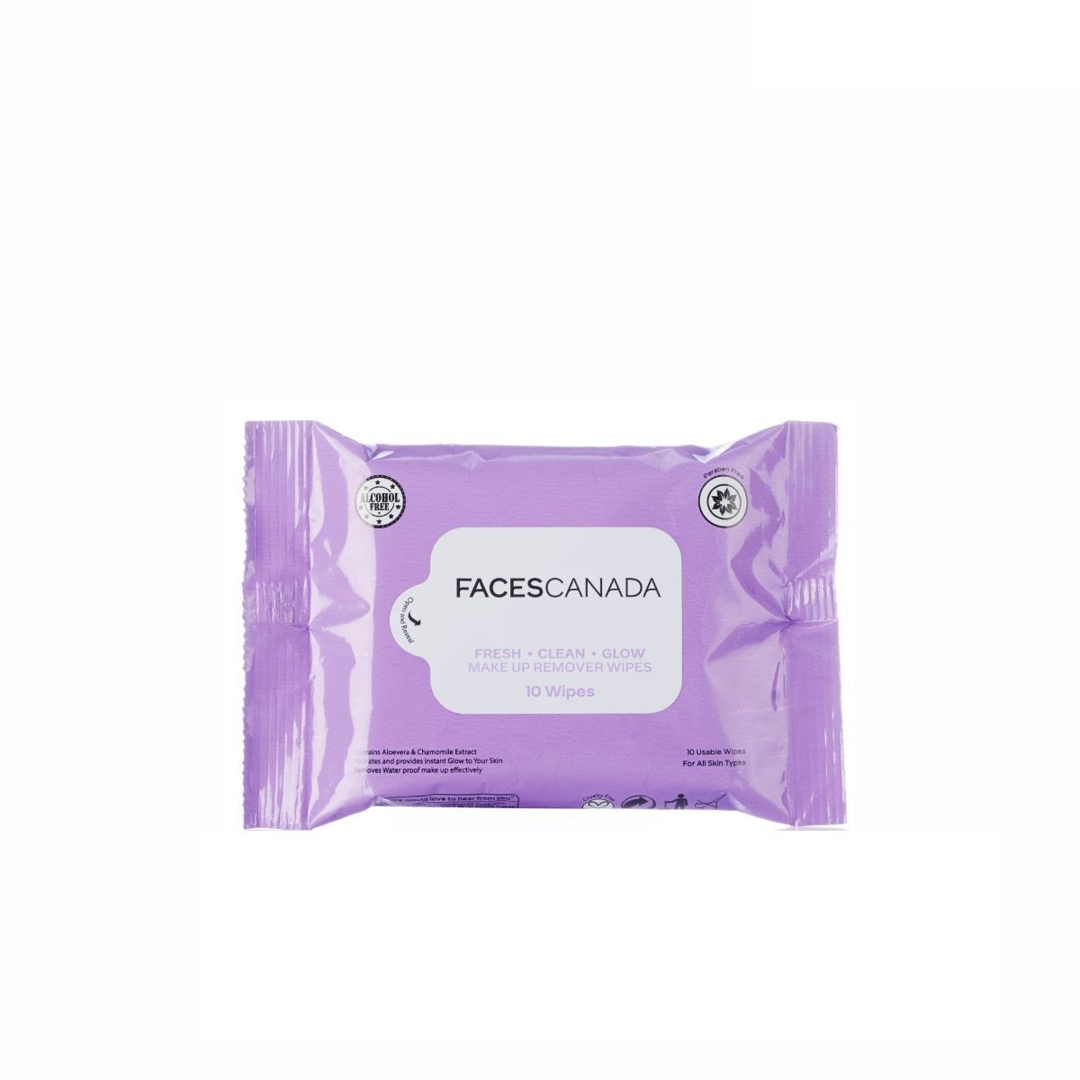 Faces Canada Fresh Clean Glow Makeup Remover Wipes - 10Pcs