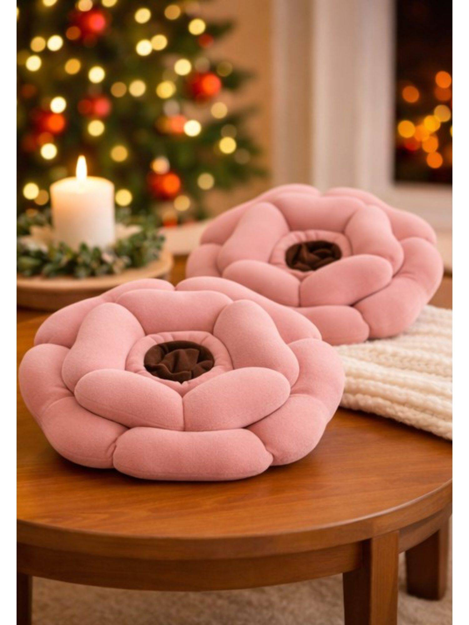 BAJO'S Pink Rose Decorative Cushions (Pack of 2)