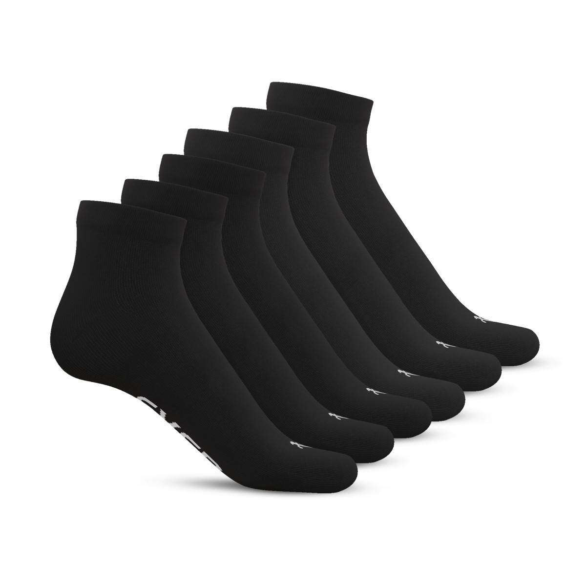 TalkingSox Black Bamboo Ankle Socks - Flexible (Pack of 6)