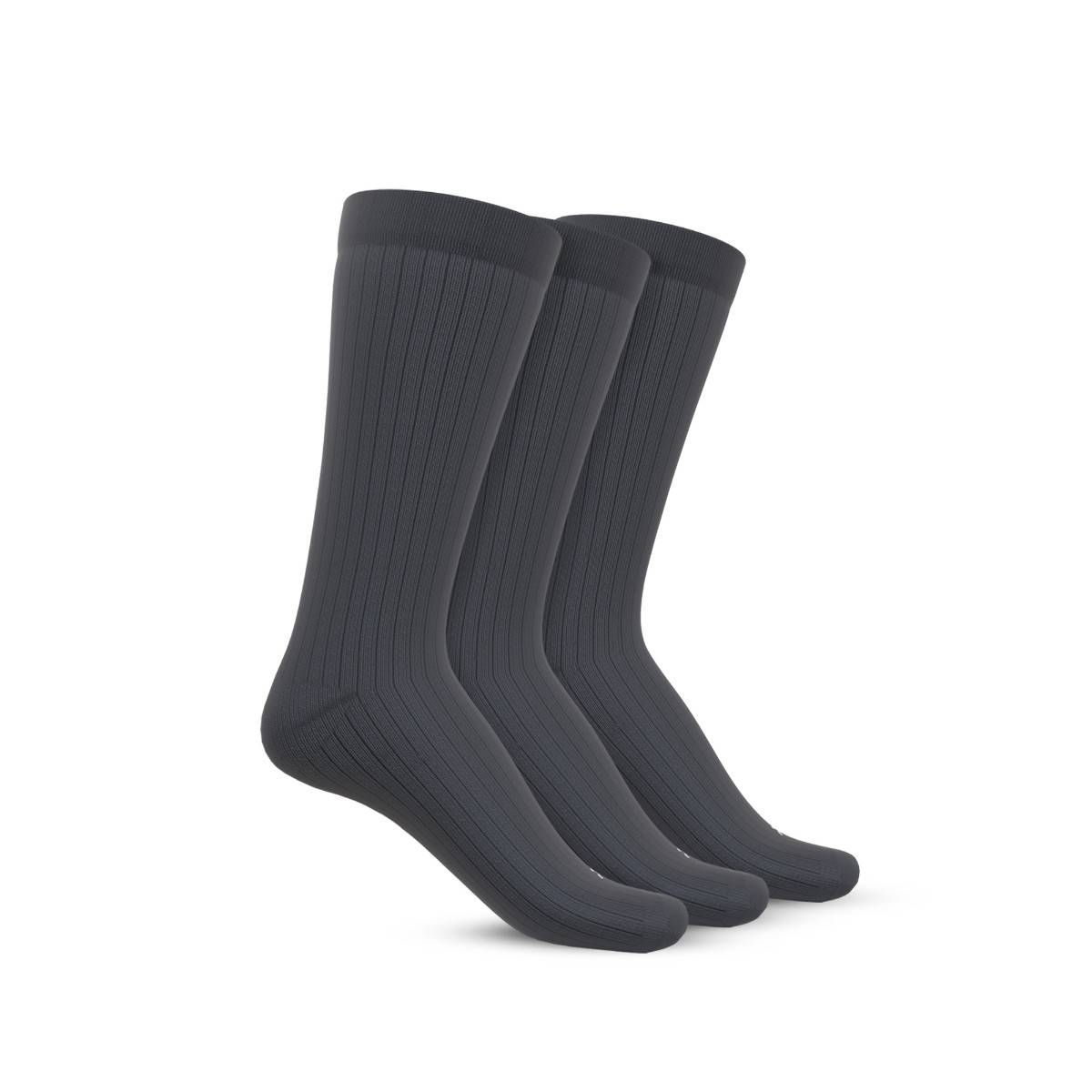 TalkingSox Grey Bamboo Crew Socks - Moisture-Wicking Technology (Pack of 3)