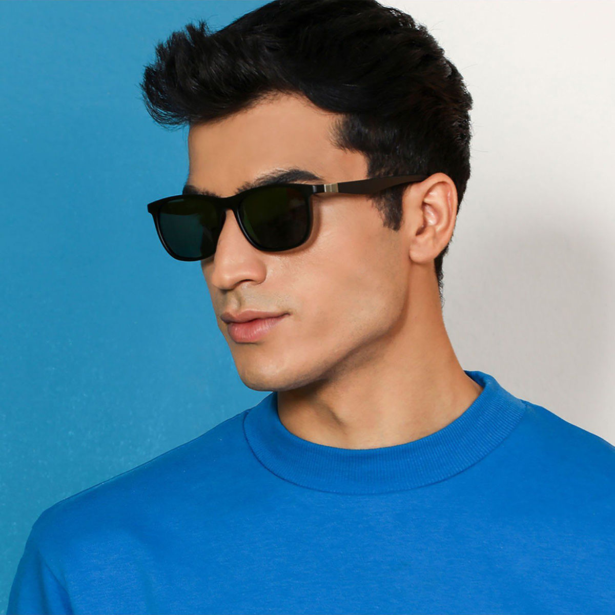 Buy Vincent Chase by Lenskart Green Wayfarer Sunglasses Polarized UV Protected Men Women Large LA S13163 Online