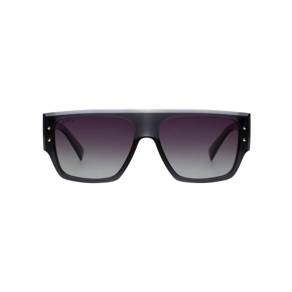 Scott Sunglasses Men Purple Lens Grey Square Sunglasses with Full Uv Protection (56)
