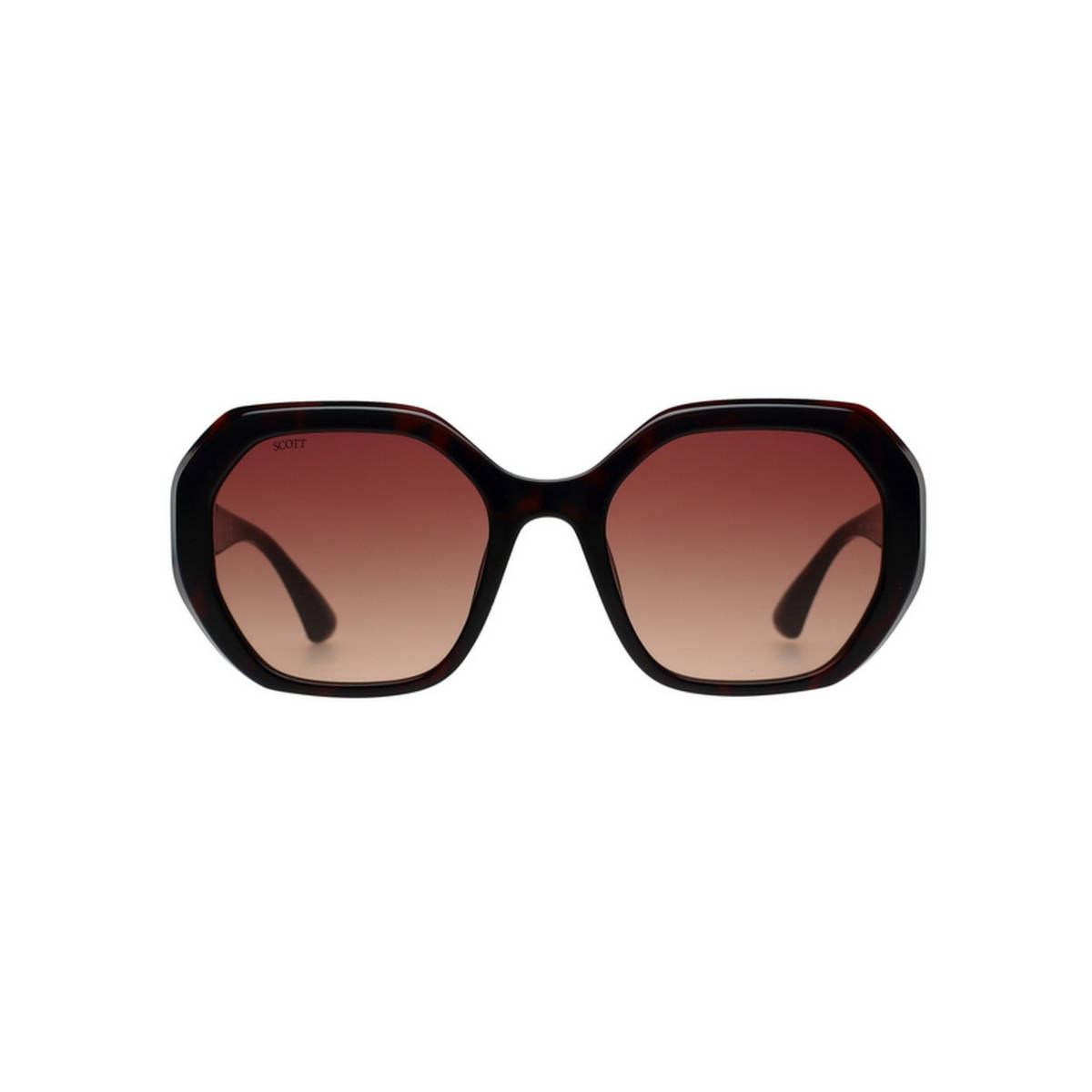 Scott Sunglasses Women Brown Lens Brown Hexagon Sunglasses with Full Uv Protection (54)