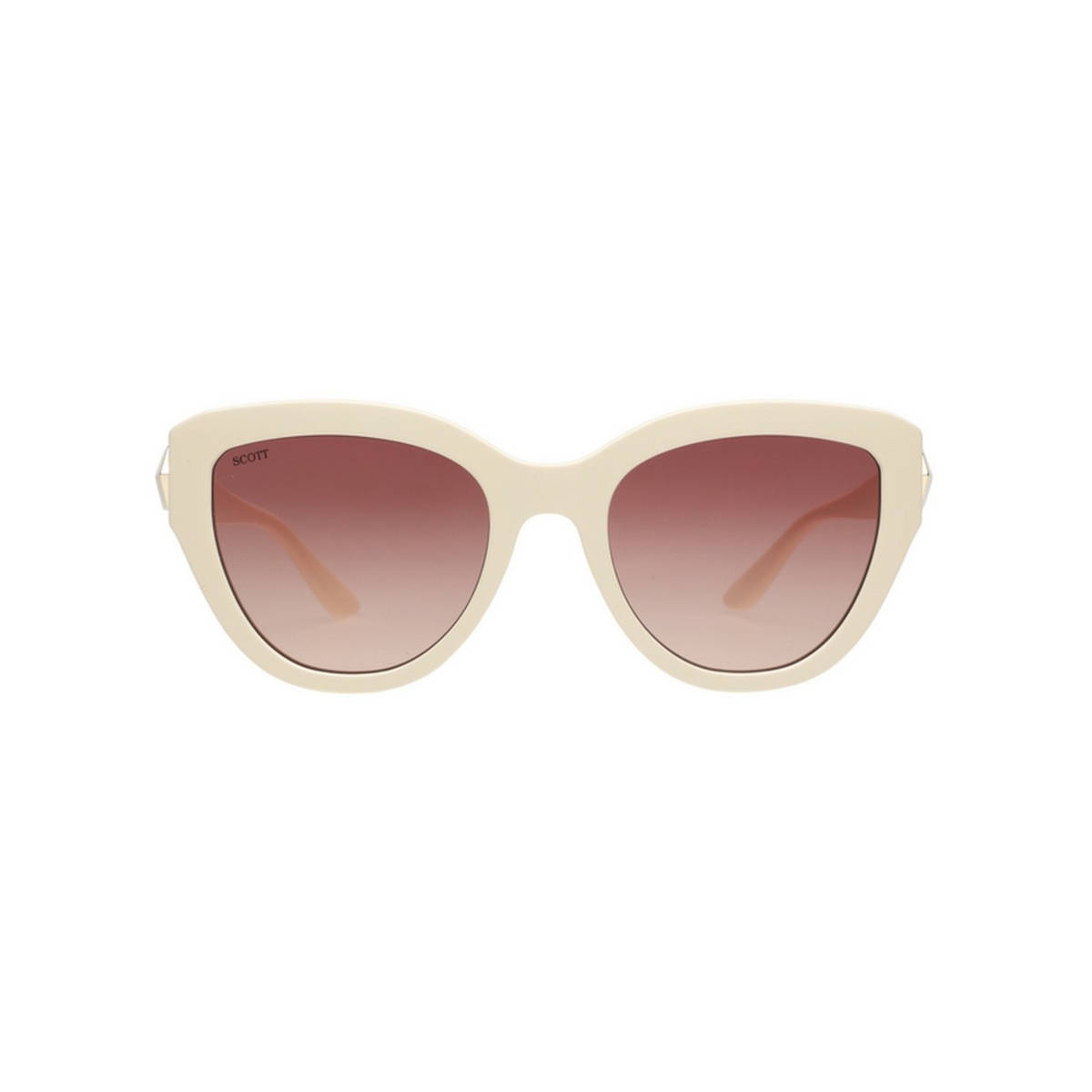 Scott Sunglasses Women Brown Lens Gold Cat Eye Sunglasses with Full Uv Protection (52)