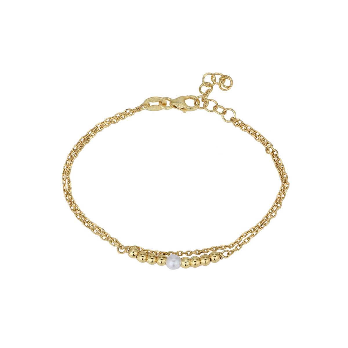 Buy Carlton London 18Kt Gold Plated Double Layer Bracelet with Gold ...