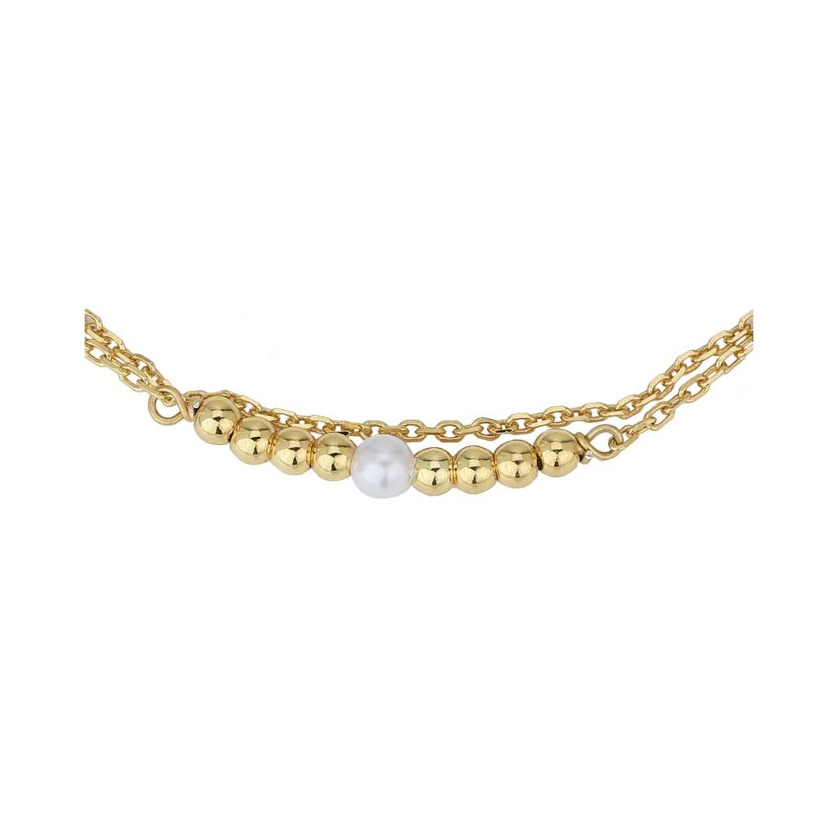 Buy Carlton London 18Kt Gold Plated Double Layer Bracelet with Gold ...