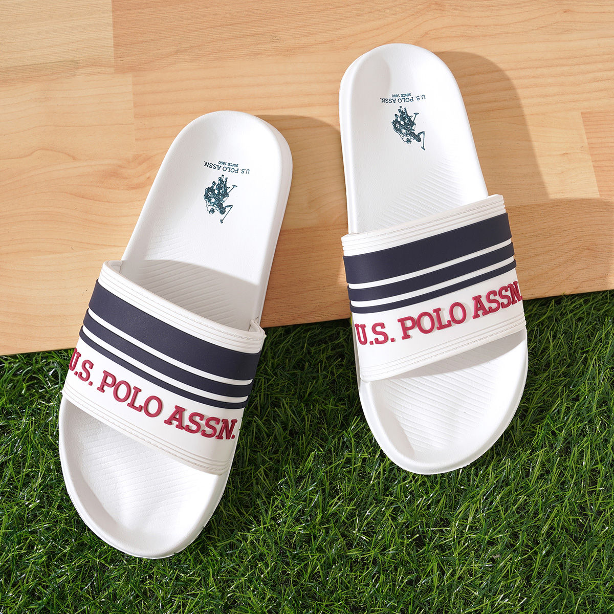 White polo sliders best sale
