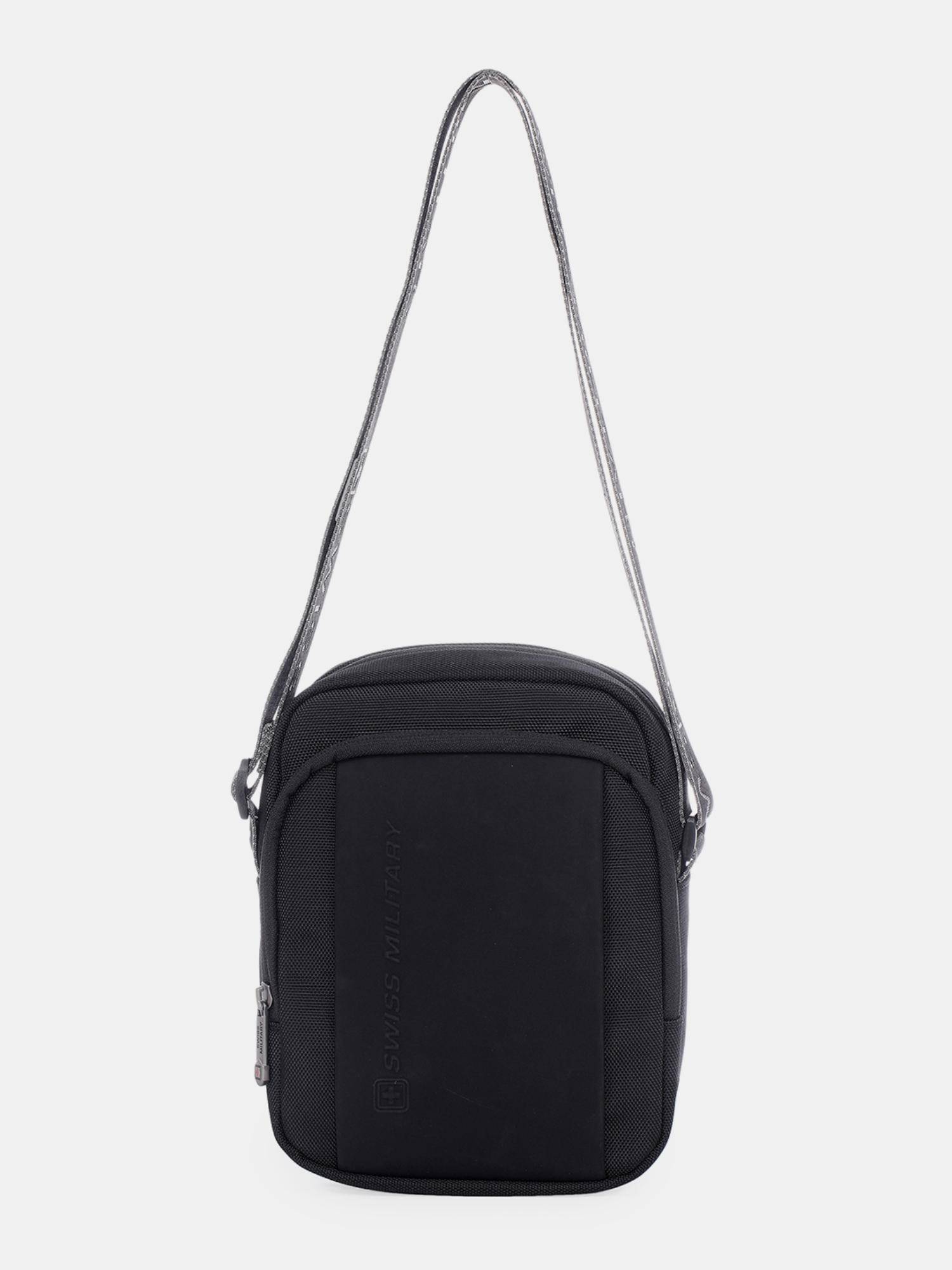Swiss Military Unisex Solid Crossbody Sling Bag - Black