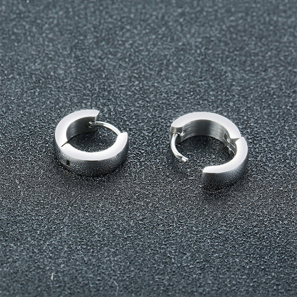 Peora Stainless Steel Silver Plated Hoop Huggie Earrings For Men   Amazonin Fashion