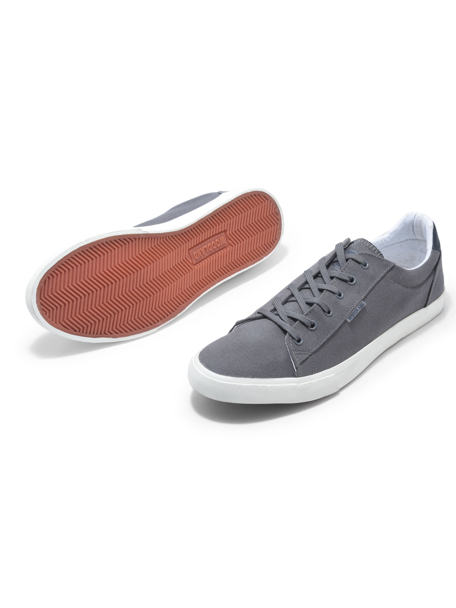 WOODLAND Mens Grey Casual Sneakers