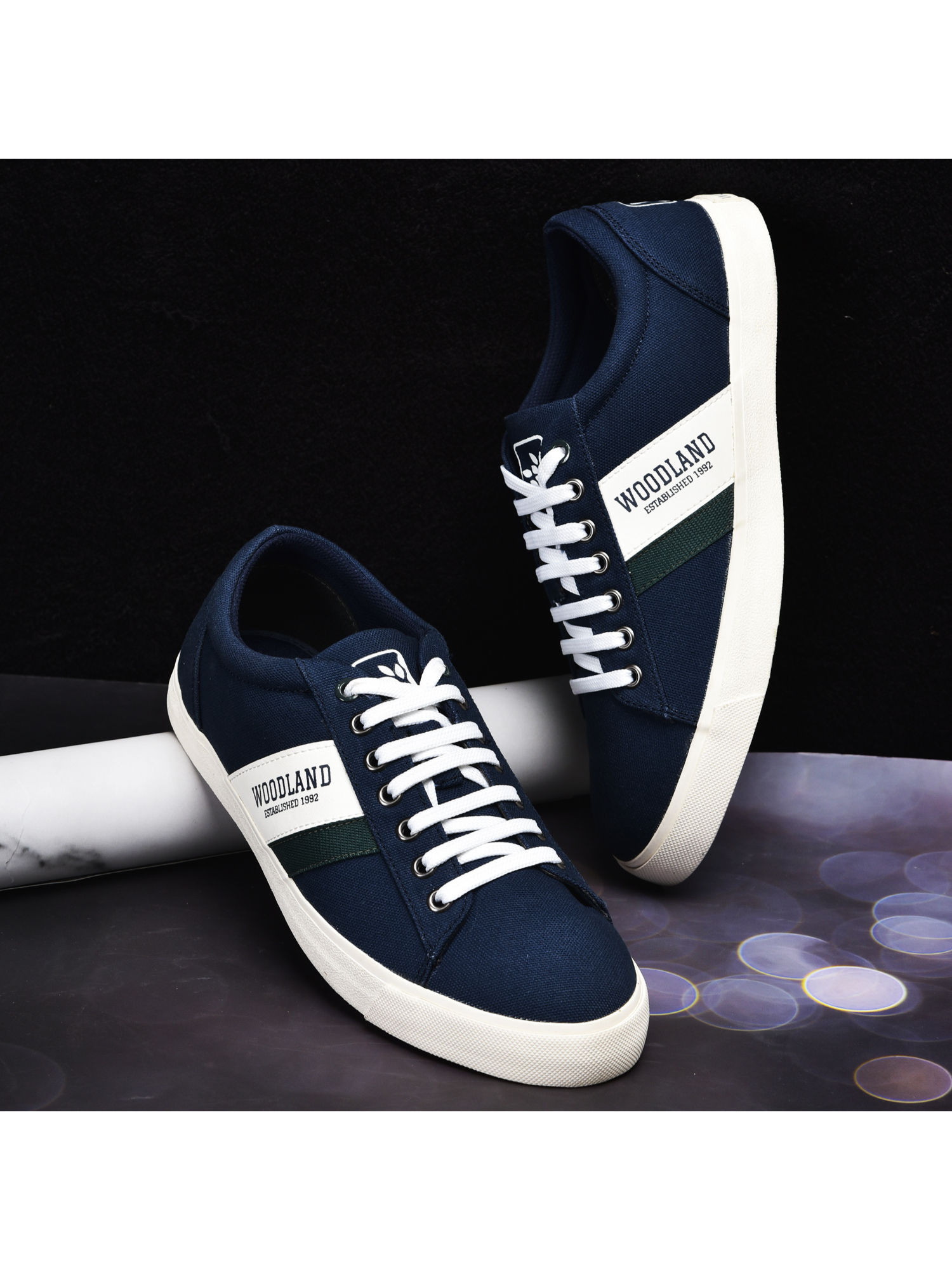 WOODLAND Mens Navy Blue Casual Sneakers