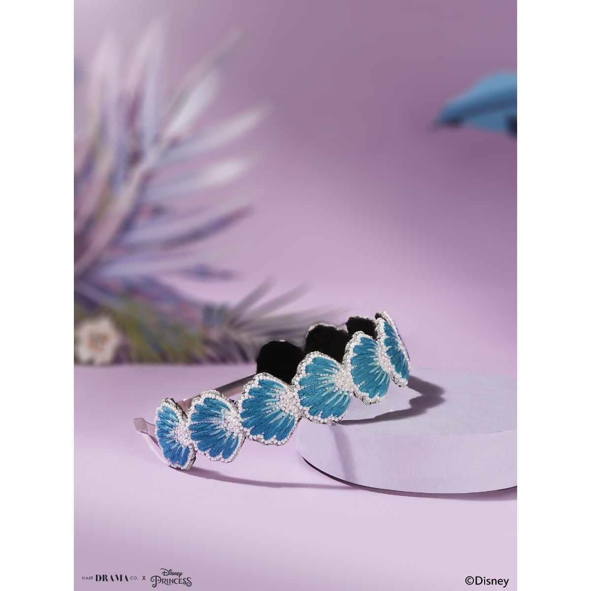 Buy Hair Drama Co. Crystal Shell Hairband - Blue Online