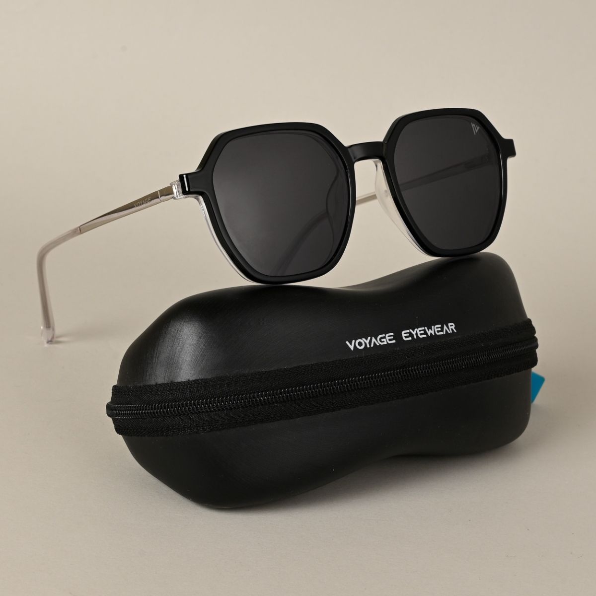 Buy Voyage Grey Rectangle Polarized Sunglasses for Men & Women - 1301Mg3972  (58) online