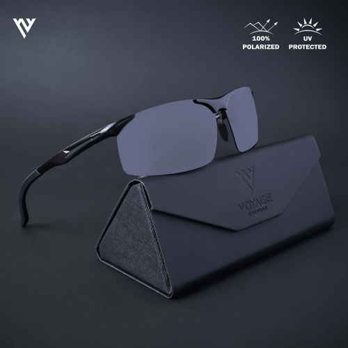 Buy Voyage Exclusive Black Polarized Wrap Around Sunglasses for Men & Women  - 2271PMG4649 Online