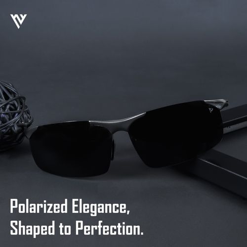 Buy Voyage Exclusive Black Polarized Wrap Around Sunglasses for