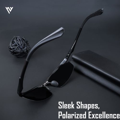 Buy Voyage Exclusive Black Polarized Wrap Around Sunglasses for Men & Women  - 3100PMG4646 Online