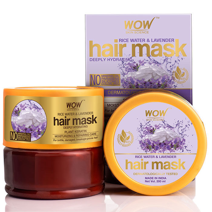 WOW Skin Science Rice Hair Mask With Rice Water, Rice Keratin & Lavender Oil