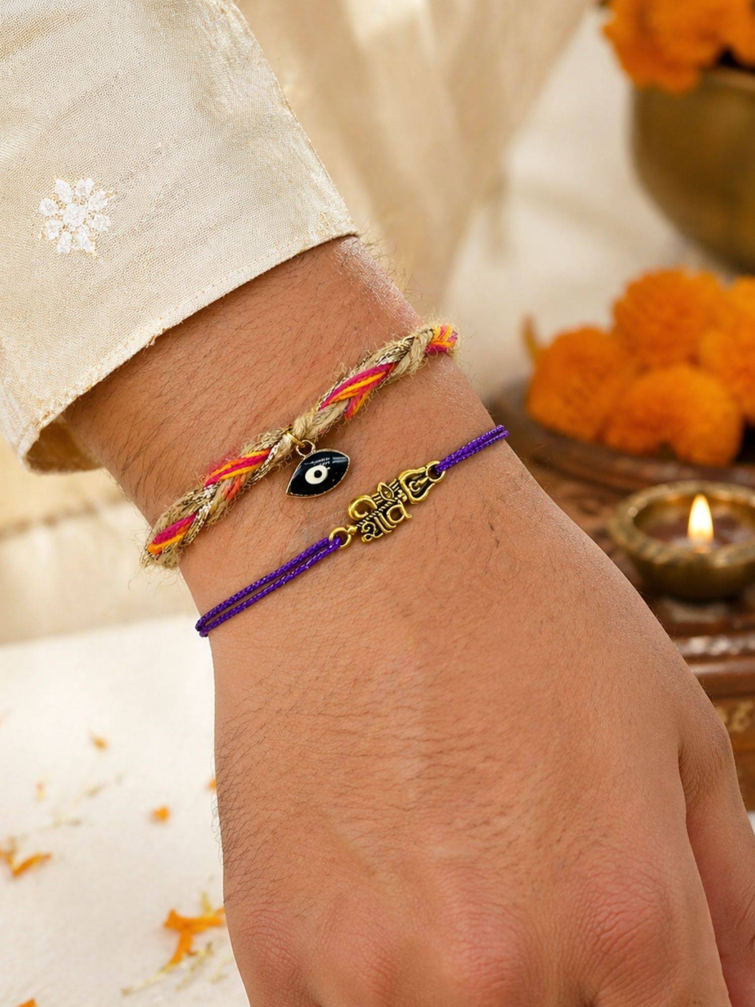 Digital Dress Room Evil Eye and Shiv Rakhis (Pack of 2)