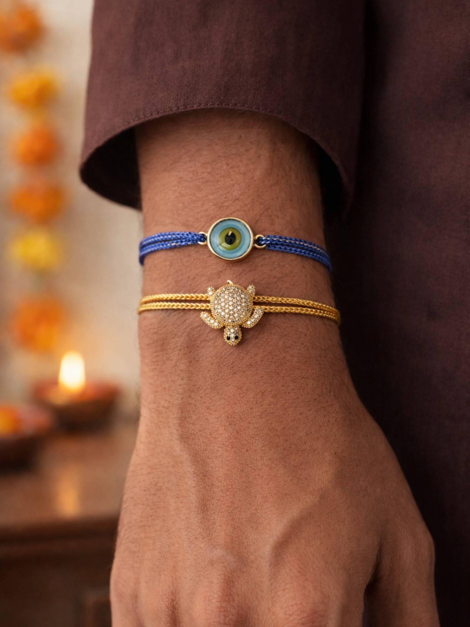 Digital Dress Room Turtle Evil Eye Rakhis (Pack of 2)