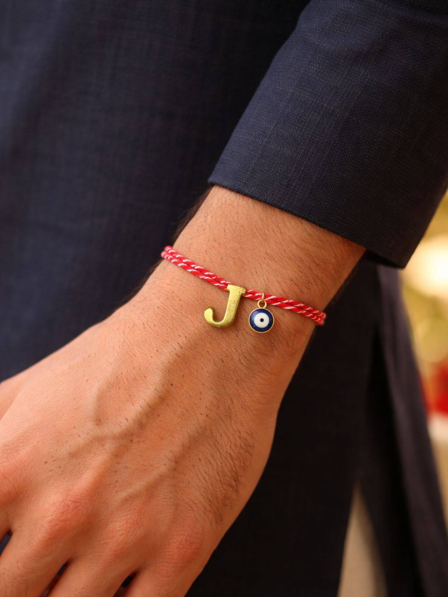 Digital Dress Room J Letter Evil Eye Thread Rakhi