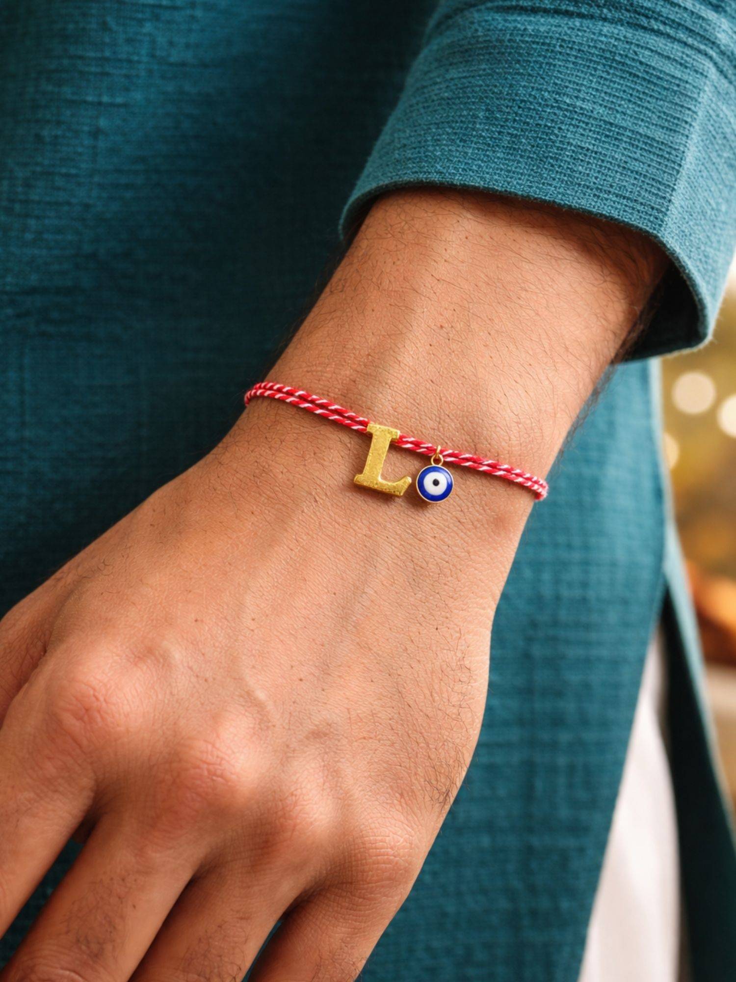 Digital Dress Room L Letter Evil Eye Thread Rakhi