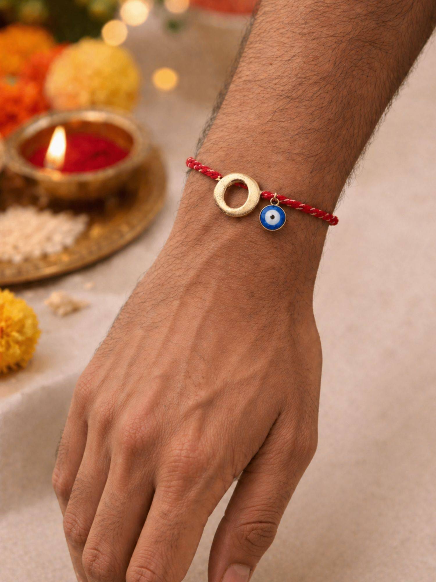 Digital Dress Room O Letter Evil Eye Thread Rakhi