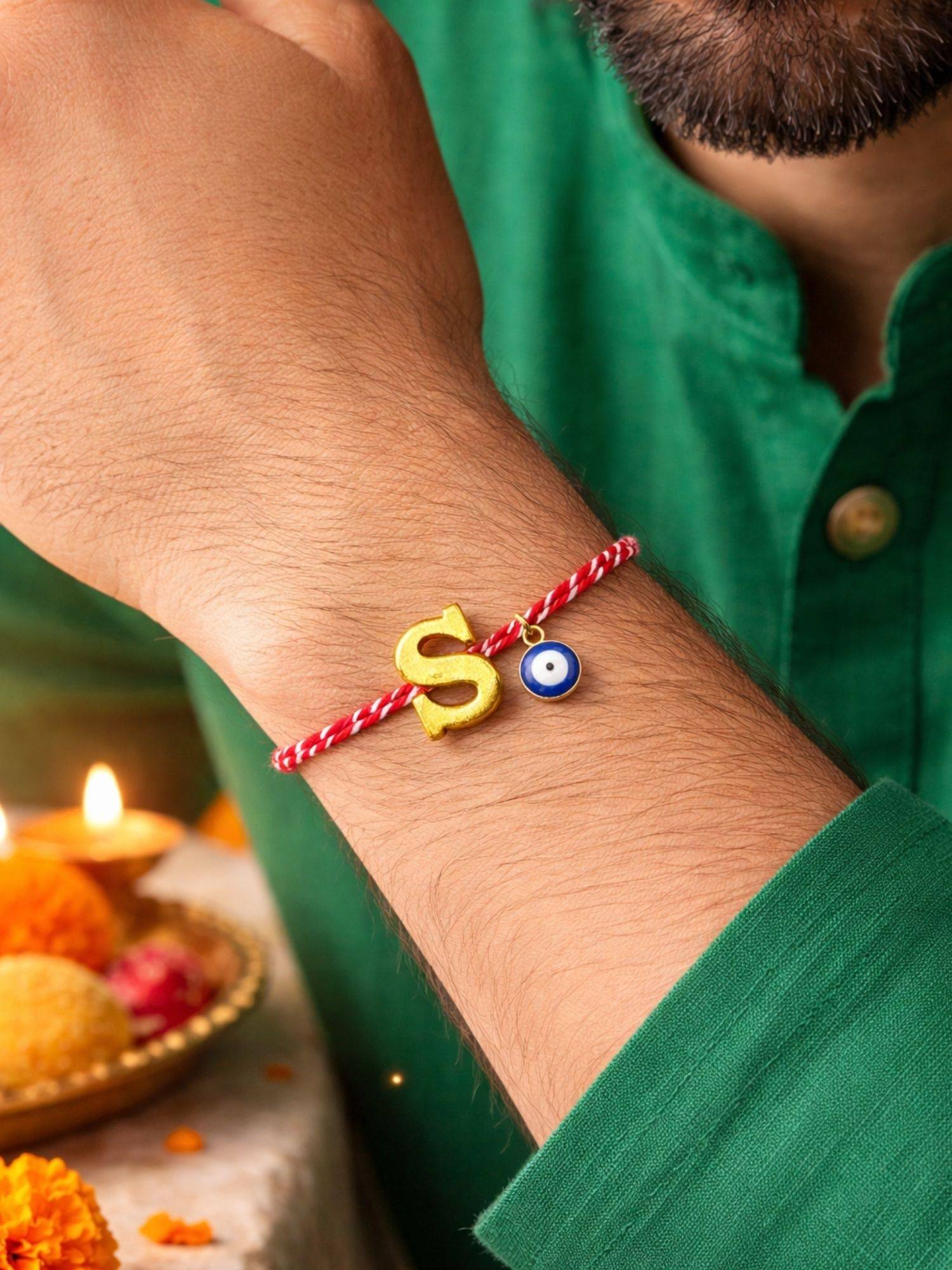 Digital Dress Room S Letter Evil Eye Thread Rakhi