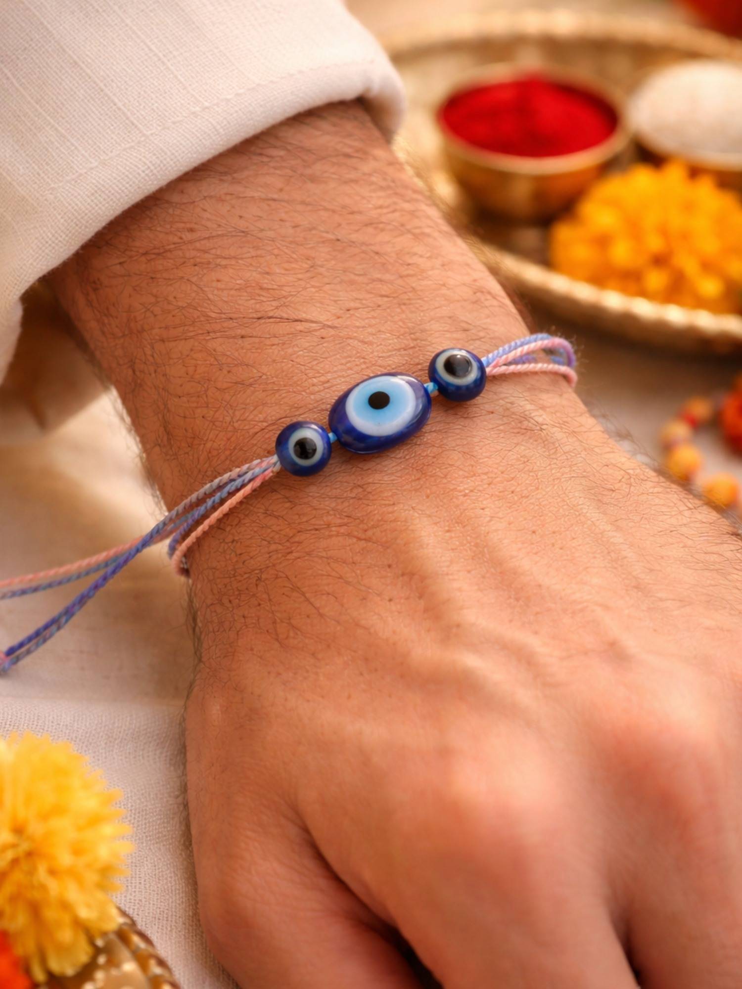 Digital Dress Room Multi-Color Evil Eye Charm Rakhi