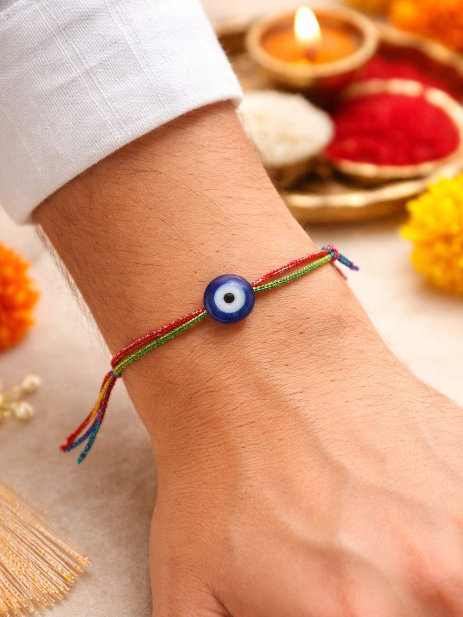 Digital Dress Room Multi-Color Evil Eye Bracelet
