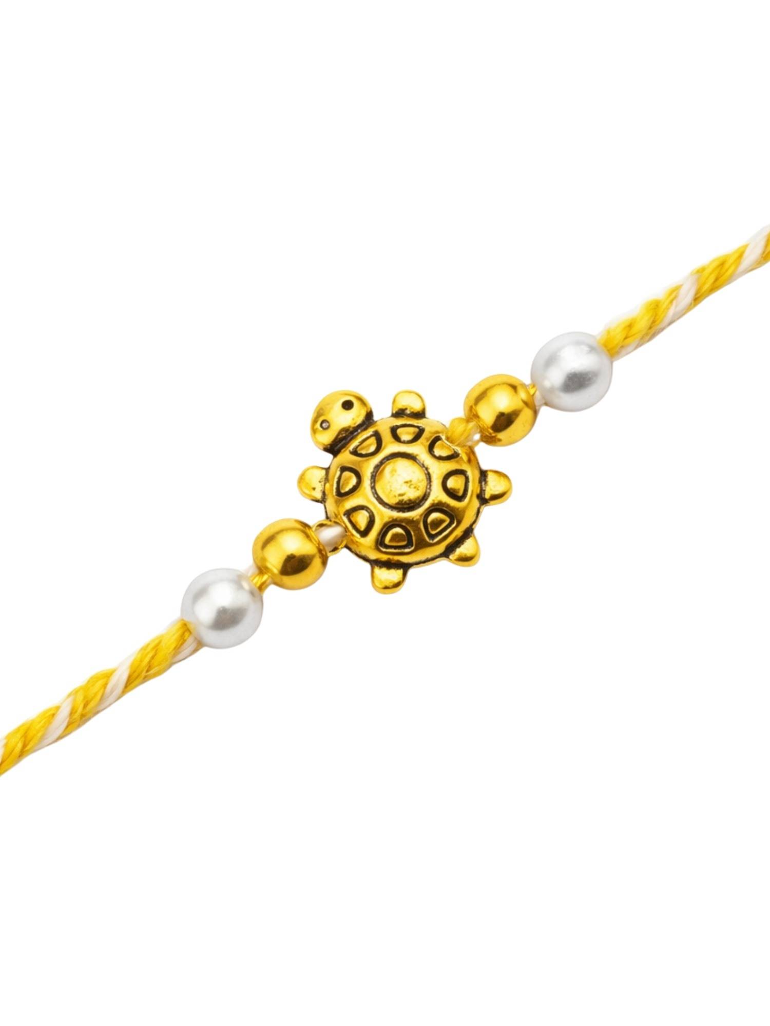 Turtle Raki Buy Digital Dress Room Gold Turtle Pearl Beads Rakhi Online