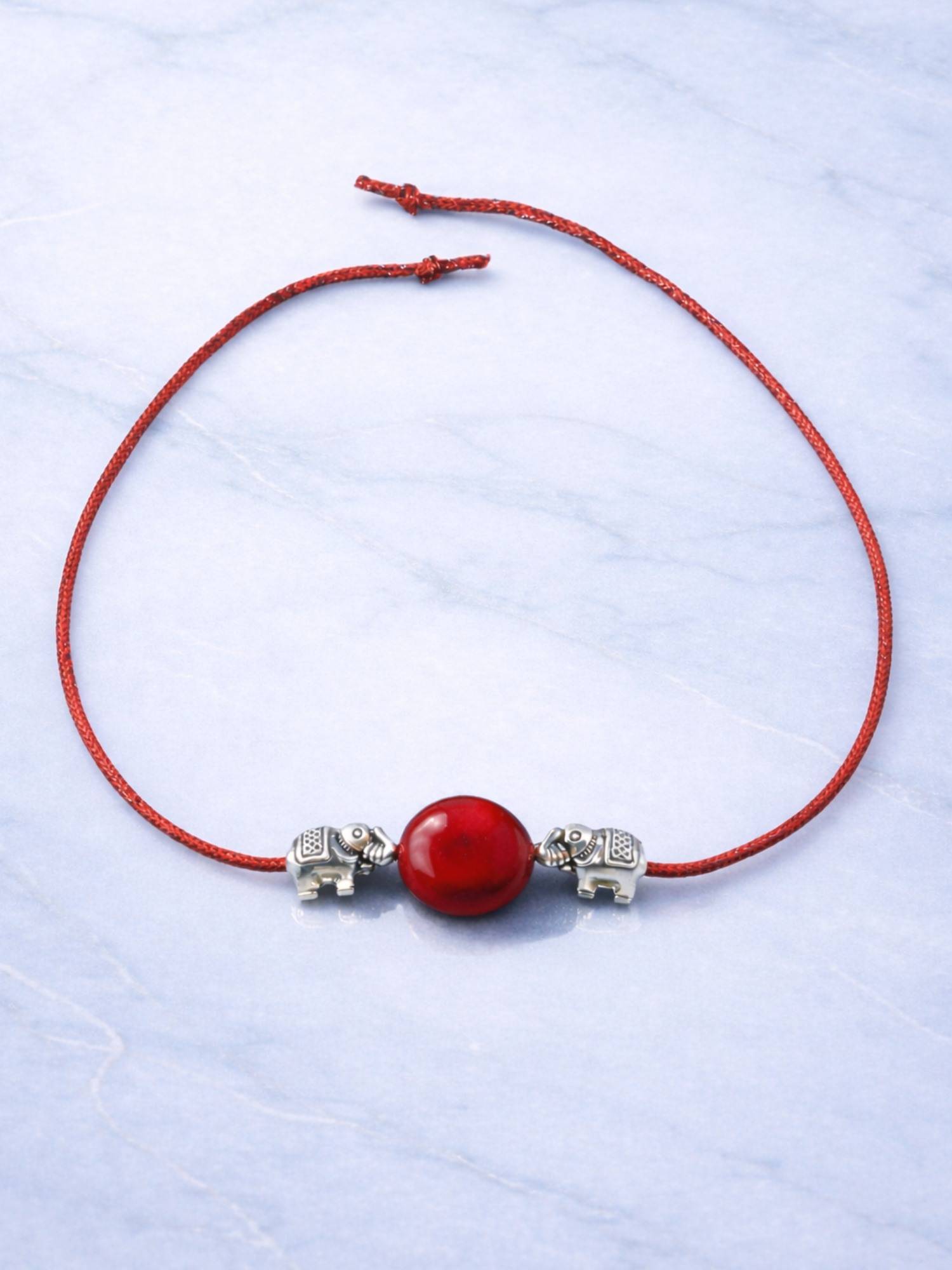 Buy Digital Dress Room Red Elephant Charm Thread Rakhi Online