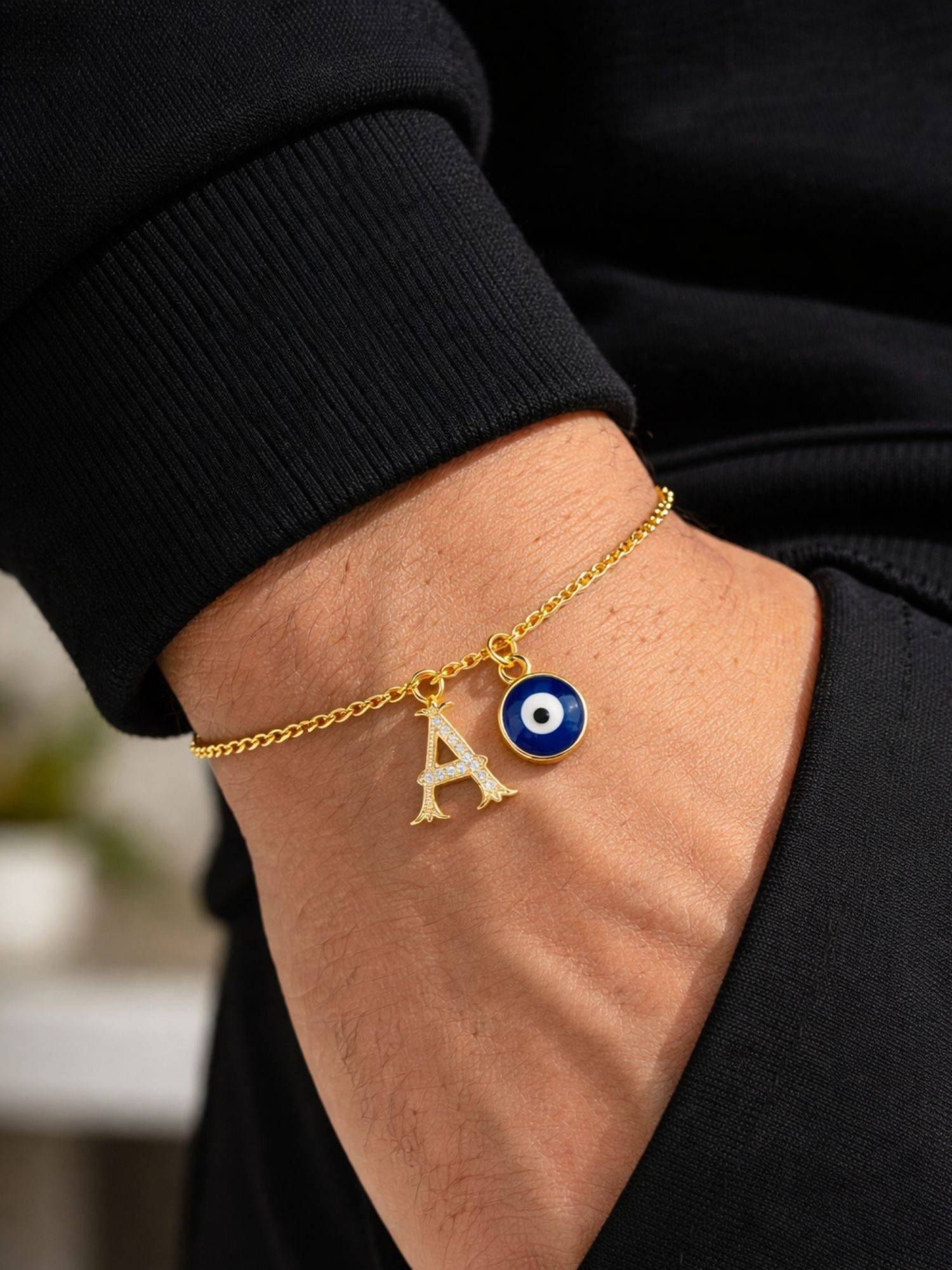 Digital Dress Room A Letter Initial Name Evil Eye Bracelet Rakhi