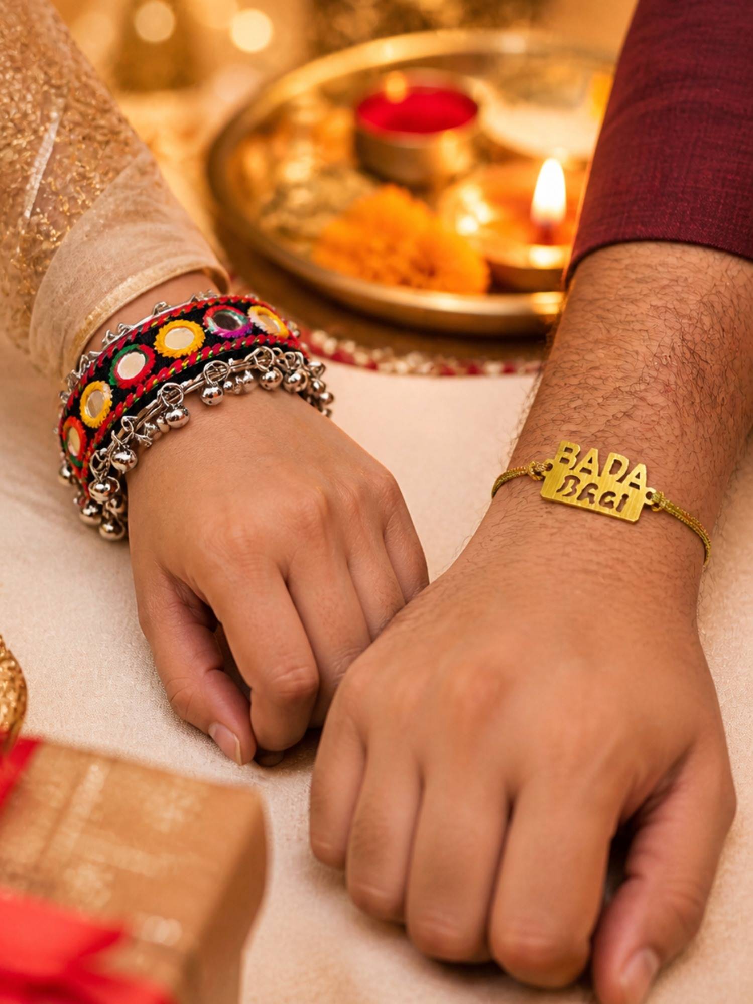 Digital Dress Room Bada Bhai Name Rakhi and Mirror Ghungroo Kada