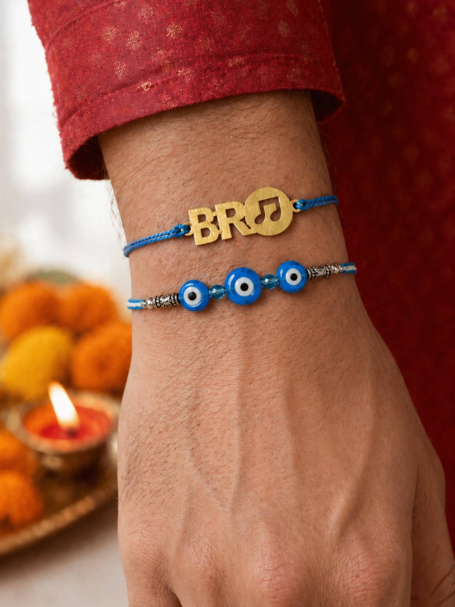 Digital Dress Room Bro Musical Icon Evil Eye Rakhis (Pack of 2)