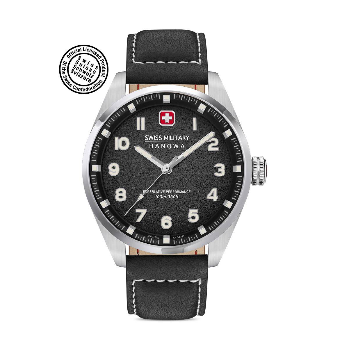 Swiss Military Hanowa WATCHMAN Round Black Dial Quartz Watch For Men -SMWGA0001505 (M)