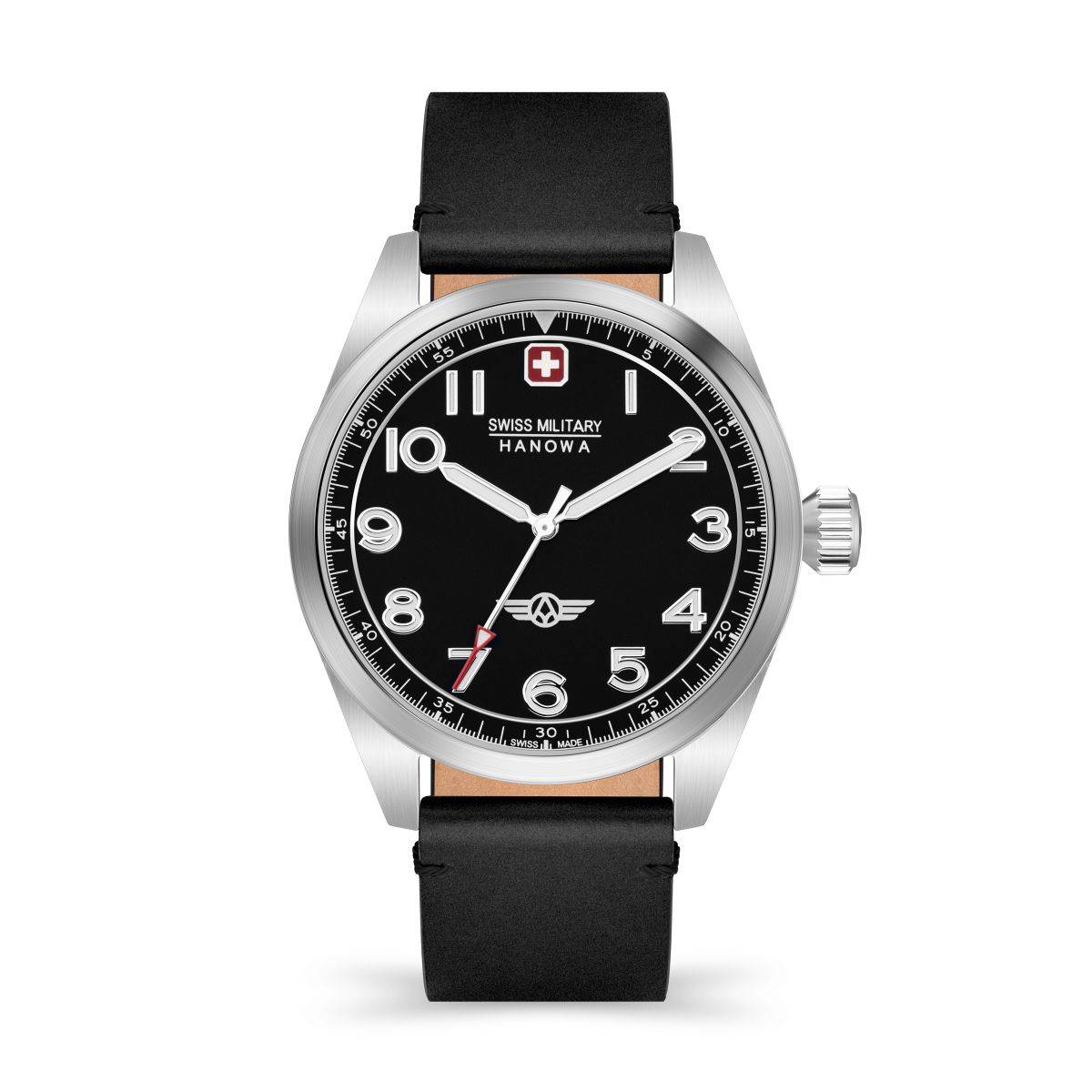 Swiss Military Hanowa Round Black Dial Quartz Watch For Men -SMWGA2100401 (M)