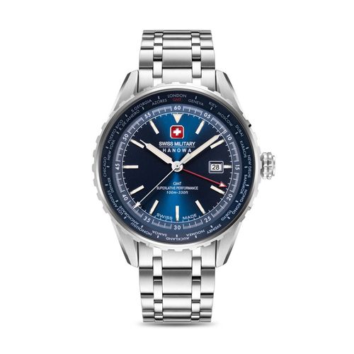 Swiss Military Hanowa Round Blue Dial Quartz Watch For Men -SMWGH0003204 (M)