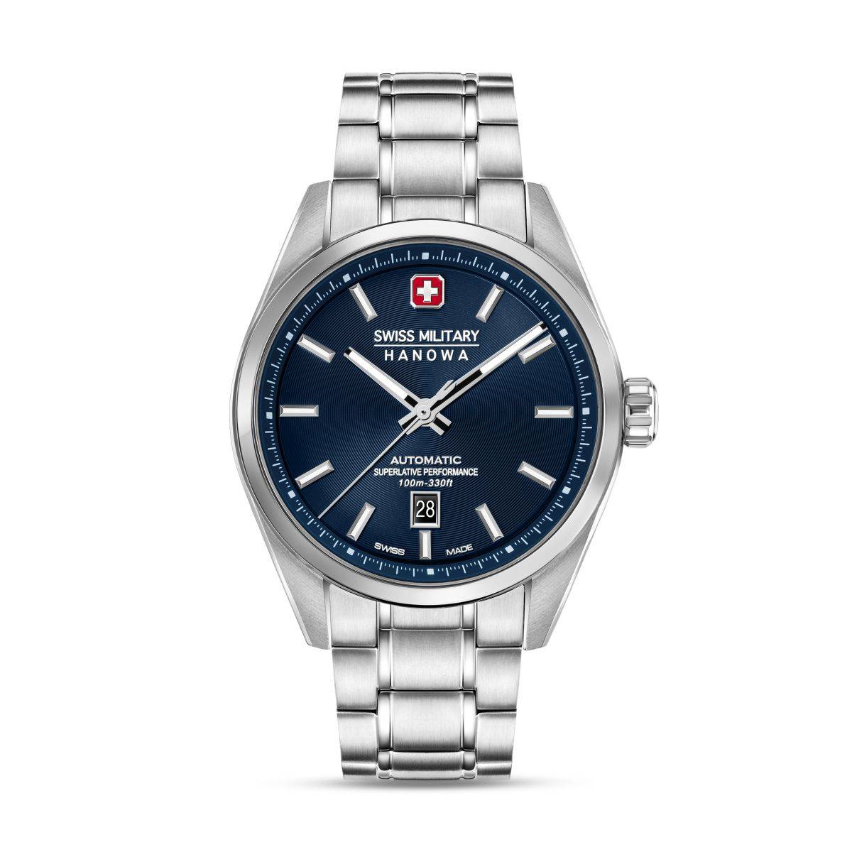 Swiss Military Hanowa MAJESTIC PIONEER Round Blue Dial Automatic Watch For Men -SMWGL0006202 (M)