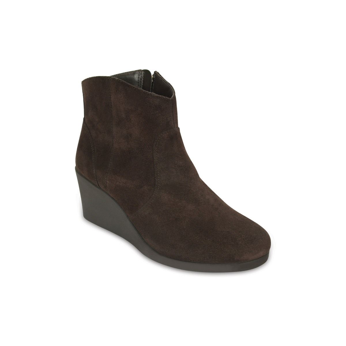 Crocs leigh cheap suede wedge bootie