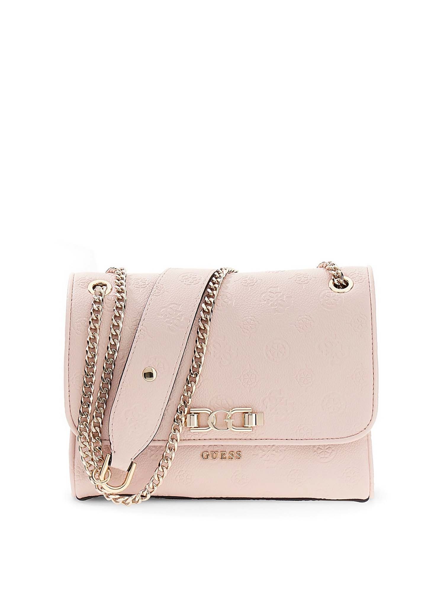 Buy Guess Women Pink Textured Logo Anise Convertible Crossbody Bag