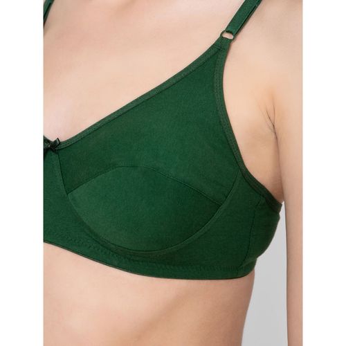 Stylish Green Cotton Solid Non Padded Wirefree Full Cup Bras For Women,  Women Bra, लेडीज ब्रा - Suncloud Systems, Rajapalayam