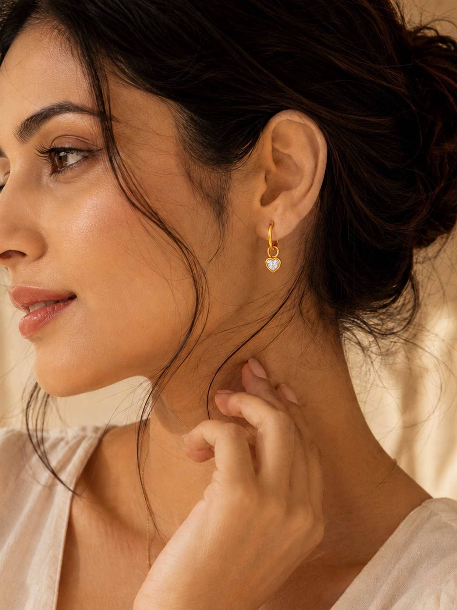 ZAISHA Orlina Heart Hoops Earrings - 18k Gold Plated